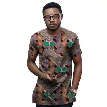 2020 Dashiki mados vyrų Ankara apranga trumpas rankovės top marškinėliai įvykio dėvėti vyras kratinys Afrikos spausdinti marškinėliai