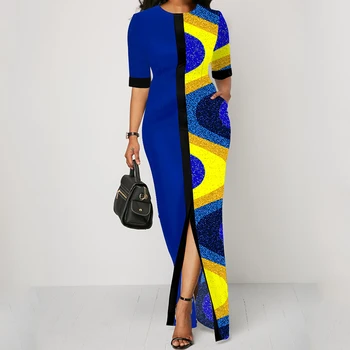 2020 m. Afrikos Suknelės Moterims spausdinimo Afrikos Drabužiai Plius Dydis Vasaros Spausdinami Ilgai Afrikos Suknelė