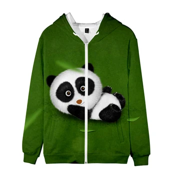 2020 m. Aukštos Kokybės Kinijos Panda 3D Užtrauktukas Hoodies Vyrų/Moterų Palaidinukė Mados Gobtuvu Palaidinukė Atsitiktinis Vaikų Berniukų Drabužiai