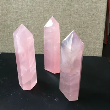 2020 m. Naujas Stiliaus 40-50mm Natūrali uoliena Pink Rose Kvarco Kristalo Lazdelė Taško Gydomųjų Mineralinio Akmens Miegamojo Kambarį Priedai