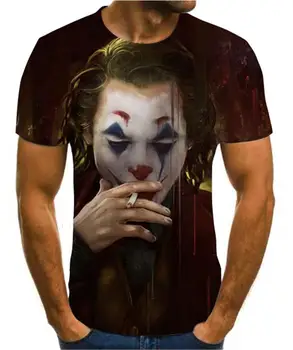 2020 metų Vasaros Naujausias Klounas 3d Atspausdintas Marškinėliai Vyrams Joker Veido Atsitiktinis Vyras Marškinėlius Klounas Trumpas Rankovės Juokinga T Marškinėliai Topai Tee