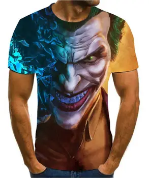 2020 metų Vasaros Naujausias Klounas 3d Atspausdintas Marškinėliai Vyrams Joker Veido Atsitiktinis Vyras Marškinėlius Klounas Trumpas Rankovės Juokinga T Marškinėliai Topai Tee
