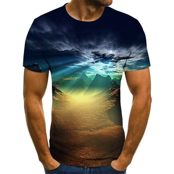 2020 naujas mados vyriški t-shirt gražus žvaigždėtas dangus viršūnes 3D atspausdintas mados marškinėlius vasaros apvalios kaklo marškinėliai madinga streetwear