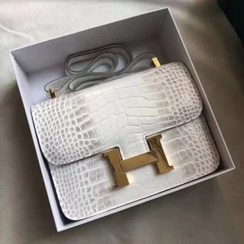2020 naujas odos krokodilo modelis stiuardesės krepšyje h mygtuką Kangkang krepšys vieno peties karvės odos Krepšys Krepšys moterų krepšiai