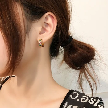 2020 naujas spalvingas 18K aukso genčių auskarai ausies segtukas moterų mados klasikinis tendencija moterų prekės papuošalai, Pakabukai Išskirtinį Prabangos