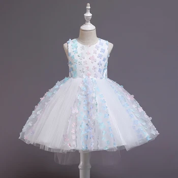 2020 Suknelės Mergaitėms Vestuvių Suknelė Puffyskirt Trimatis Gėlių Vaikų Gimtadienio Vakaro Suknelė Atsitiktinis Mergaičių Drabužiai