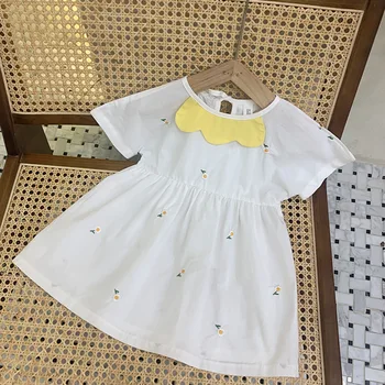 2021 1Y-5Y Mielas Medvilnės Infantilus Baby Girl Dress Medvilnės trumpomis Rankovėmis-Line Suknelės, Laisvalaikio Drabužiai, Mini Princesė Vaikams Drabužių