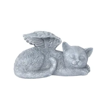 2021 Angelas Pet Statula Super Mielas Miegantis Šuo/Katė Angelo Sparno Dervos Sodo Ornamentu Pet Atminimo Statulėlės sienos skulptūra#G30