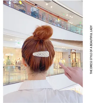 2021 Bižuterijos Moteriški Aksesuarai Geometrinis Elegantiškas Crystal Pearl Kirpčiukai Įrašą Kietas Klipas Nuotakos Vestuvių Plaukų Aksesuarai