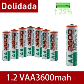 2021 Dolidada naujas AA baterija 3600 mAh įkraunamos baterijos, 1.2 V Ni-MH AA baterijos, tinkančios laikrodžių, pelės, kompiuterių