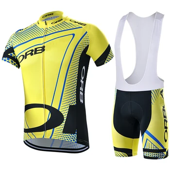 2021 Fluorescencinė geltona Dviračių komandos Apranga Quick Dry Mens Dviračių dėvėti vasarą pro Cycling Megztiniai 20D gelio padas dviračių šortai rinkinys