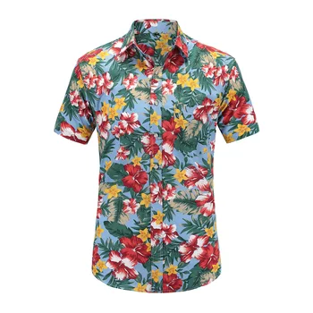 2021 Havajų vyriški trumpomis Rankovėmis Marškiniai Citrinų Spausdinti Paplūdimys Marškinėliai