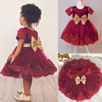 2021 Kalėdų Bamblys Baby Girl Dress 1 Gimtadienius Suknelė Mergina Drabužius Kūdikiams China Didelis Lankas Krikšto Princesė Suknelės, Šaliai