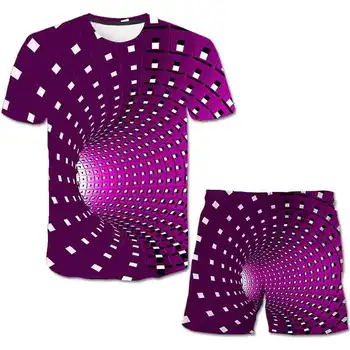2021 karšto pardavimo vaikus Naujas Vasaros Atspausdintas T-marškinėliai, Šortai Rinkiniai Apvalios Kaklo trumpomis Rankovėmis Mėlyna žalia violetinė raudona Liepsna marškinėlius rinkiniai