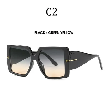 2021 Klasikinis retro didelis rėmo akiniai nuo saulės asmenybės T-formos moteriški akiniai nuo saulės plataus kojų uv400 akiniai nuo saulės