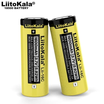 2021 LiitoKala Lii-16C 18500 1600mAh), 3,7 V Įkrovimo baterija (akumuliatorius Recarregavel ličio jonų baterija LED žibintuvėlis