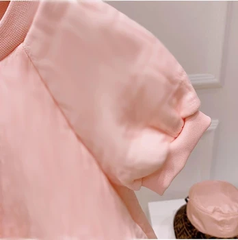 2021 m. Pavasario ir Vasaros Naujų Vaikas Mergina Rožinė Vakarų Stiliaus Vidutinių ir Didelių Mergaičių Tinklinio trumpomis Rankovėmis Suknelė Princesė Suknelė