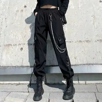 2021 m. Pavasario, Vasaros Nauji Plačiai Kojų Kelnės Moterims korėjos Atsitiktinis Aukšto Juosmens Harajuku Gotikos Kelnės Moterims Streetwear Sweatpants Boho