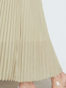 2021 M. Pavasarį Naujas Klostuotas Raišteliu Plonas Juosmens Suknelės Elegantiškas, Švieži, Aukštos Juosmens Moterų Suknelė Seksualus Tuščiaviduriai Iš Vestidos
