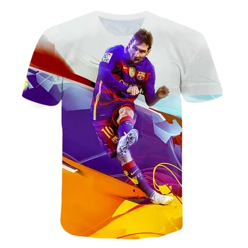 2021 m. vasarą naujų vaikinų futbolo marškinėliai 3D spausdinimo raundo kaklo trumparankoviai vaikų marškinėliai miestelio futbolo komandos marškinėlius