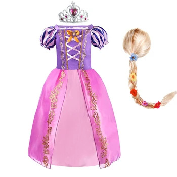 2021 Mergaičių Rapunzel Suknelė Vaikams Kalėdų Cosplay Apranga Vasaros Išgalvotas Princesė Kostiumas Helovinas Vaikams Gimtadienio Dresse