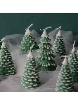 2021 Naujas 3D Kalėdų Eglučių Žvakės Pelėsių Silikono Molio Muilas Pelėsių 