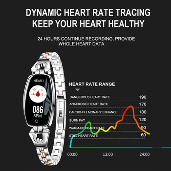 2021 Naujas ElectronicsH8 Smart Watch Moterų IP67 atsparus Vandeniui Širdies ritmo Monitoringo 