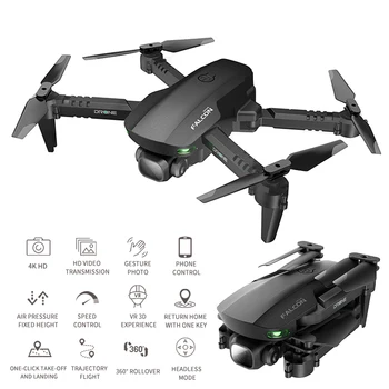 2021 Naujas GD93 Mini Drone Profesional 4K 1080P HD Dviguba Kamera, GPS, WiFi Fpv Tranai Aukščio Laikyti Juoda, Sulankstomas Quadcopter Žaislai