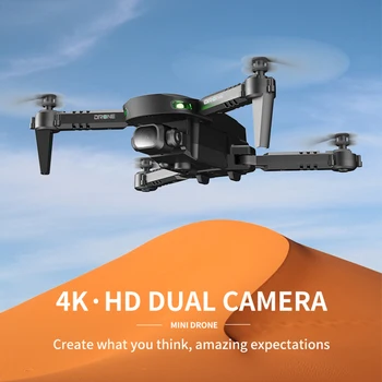 2021 Naujas GD93 Mini Drone Profesional 4K 1080P HD Dviguba Kamera, GPS, WiFi Fpv Tranai Aukščio Laikyti Juoda, Sulankstomas Quadcopter Žaislai