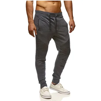 2021 Naujas Kankina Plisuotos Vyrų Poilsiu Dryžuotos Kelnės Slim Kelnės Vyrams Hip-Hop Streetwear Sweatpants Kelnės Pantalon Homme