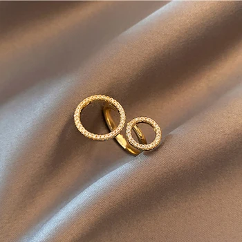 2021 Naujas Klasikinis Dvigubas Žiedas Micro Inkrustacijos Cirkonis Atidaryti Žiedai korėjos bižuterijos Gotikos Mergina Seksuali Reikmenys, Moteris Dovaną