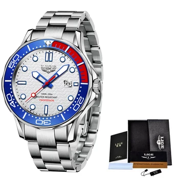 2021 Naujas LIGE Vyrų Laikrodžiai Top Brand Prabangus Nerūdijančio Plieno, atsparus Vandeniui Kvarcinis Laikrodis Vyrams Mados Šviesos Sporto Laikrodis+Box