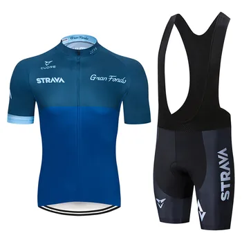 2021 Naujas mėlyna STRAVA Pro Dviračių Komanda trumpomis Rankovėmis Maillot Ciclismo Vyrų Dviračių Džersis Vasaros orui Dviračių Drabužių Rinkiniai