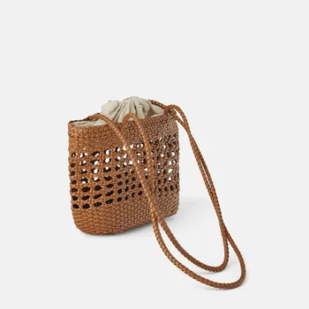 2021 naujas rankomis austi maišelį tuščiaviduriai peties crossbody Etninės stiliaus Moterų Pečių Maišą su Atsitiktinis Austi Derliaus Pirkinių Krepšys