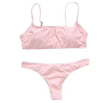 2021 Naujas Seksualus Push Up Unpadded Brazilijos Bikini Nustatyti Moterų Derliaus maudymosi kostiumėlį, maudymosi Kostiumėliai, Paplūdimio Kostiumas Biquini maudymosi kostiumai