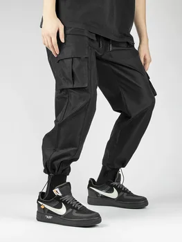 2021 naujas stilius rudenį Vyrų Pusėje Kišenės Krovinių Haremo kelnės Hip-Hop Atsitiktinis Vyras Poilsiu Kelnės Mados Streetwear Kelnės