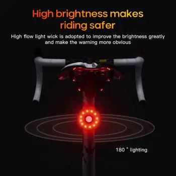 2021 Naujas Stilius užpakalinis žibintas atsparus Vandeniui USB Įkrovimas 12 Lemputė Karoliukai Dviračių Uodegos Šviesos Naktį Veikia Saugos Įspėjamoji Lemputė Šalmas Lempos