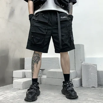 2021 Naujas Vasaros Mens Karinių Krovinių Šortai Kieto Juoda Camo Krovinių Šortai Mens Atsitiktinis Laisvas Darbo Trumpos Kelnės Vyrams Streetwear