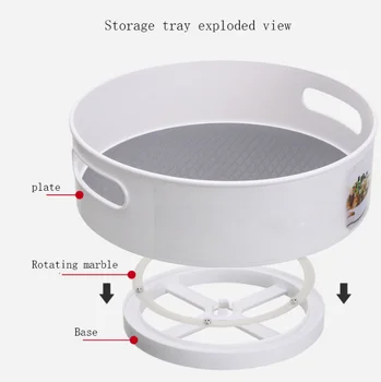 2021 NAUJAS Virtuvės Maisto Saugojimo Konteineris Plastmasės 360 sukimosi stalčiuko Multi-Funkcija Anti-Slydimo Saugojimo Dėklas