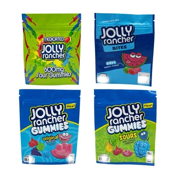 2021 Naujausias Jolly Rancher 600 mg Sours Gummies Įkandimų Saldainiai Mylar Maišeliai Kvapas Įrodymas Užtrauktukas Eidble Pakuotės Piktžolių Krepšiai Sandėlyje