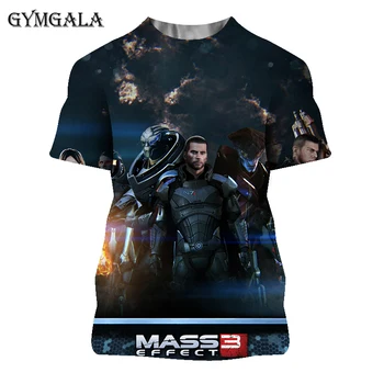 2021 Naujų Anime Žaidimas marškinėliai Mass Effect Unisex 3D Marškinėliai Orui ir Greitai džiūstantys Minkšti Sportiniai, Berniukų, Mergaičių Gatvės Mados