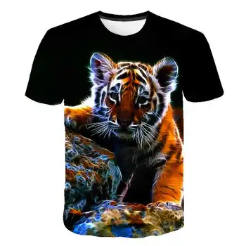 2021 Naujų Gyvūnų Tigras T-shirt Vyrams ir Moterims 3D Spausdinimo marškinėliai Atsitiktinis Mados Harajuku Stiliaus trumpomis Rankovėmis Street Viršų
