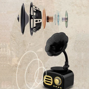 2021 Naujų Kūrybinių Retro Mini Fonografo Stereo Muzikos Radijo Belaidžio 