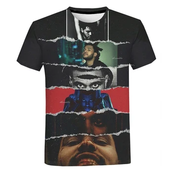 2021 NAUJŲ The Weeknd 3D Marškinėliai Dainininkas Spausdinti Harajuku Streetwear Hip-Hop T Shirt Vyrai Moterys Mados Atsitiktinis trumpomis Rankovėmis T-shirt