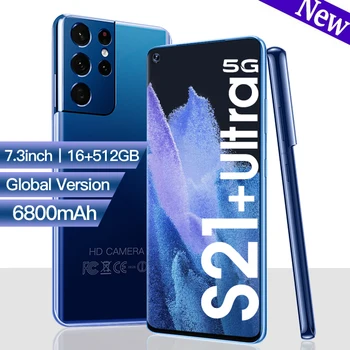 2021 Pasaulio Versija S21+ Ultra 8 GB 256 GB 5G Išmanųjį telefoną 7.2 colių MTK 6989 10 core 4g tinklo Mobiliųjų Telefonų 