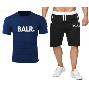 2021 Populiarus Naujas BALR Laiškas Išspausdintas Grynos Medvilnės Men 'S T -Shirt +Sporto Šortai Nustatyti Aukštos Kokybės Sporto Veikia