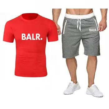 2021 Populiarus Naujas BALR Laiškas Išspausdintas Grynos Medvilnės Men 'S T -Shirt +Sporto Šortai Nustatyti Aukštos Kokybės Sporto Veikia
