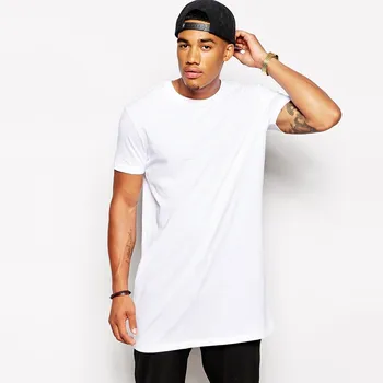 2021 Prekės vyriški Medvilniniai Drabužiai Balti Ilgi Marškinėliai Hip-Hop Vyrų T-Shirt Extra Long Ilgio Vyras Viršūnes Tee Ilgą Eilutę Marškinėlius Vyrų