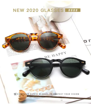 2021 Retro Apvalūs akiniai Akiniai nuo saulės Moterims Prekės ženklo Dizaineris Saulės Akiniai Moterims Veidrodis Akiniai nuo saulės Ray Moterų Oculos De Sol