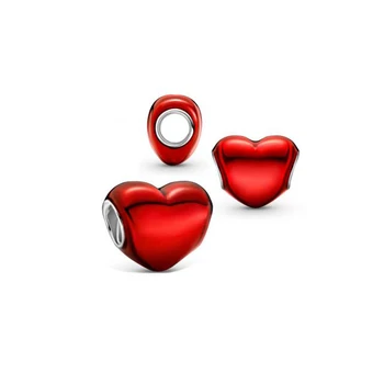 2021 Valentino Dieną Nauja 925 Sterlingas Sidabro Karoliukai Tinka Originalus Pandora Apyrankė Violetinė Raudona Širdis Žavesio 